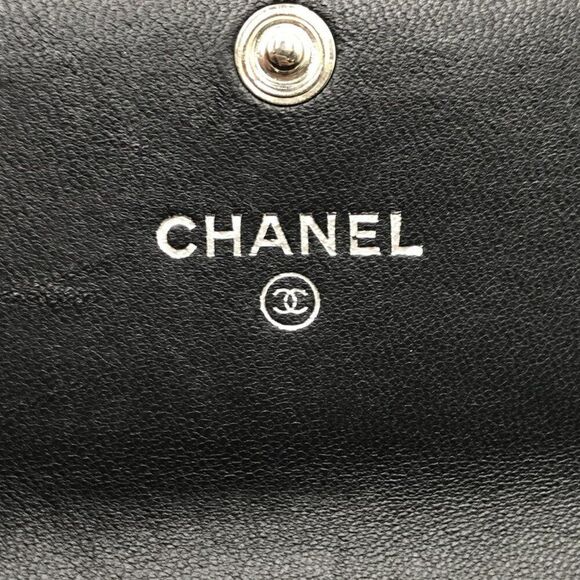 Chanel Lambskin Quilted Long Flap Wallet Black with Silver Hardware - Picture 9 of 12